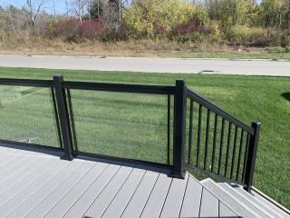 Glass railings and deck stairs