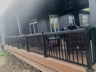 Deck at the side of a house