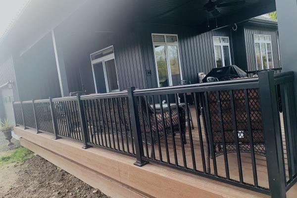 Deck at the side of a house